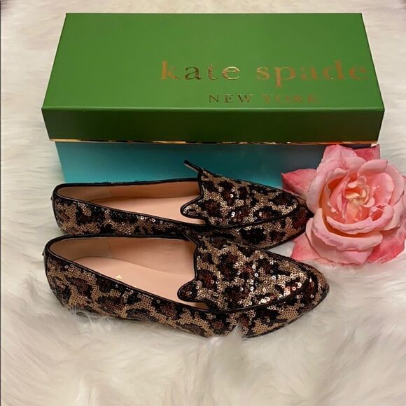 Kate Spade Caty Loafer Leopard Print Sequin Cat - Picture 4 of 9